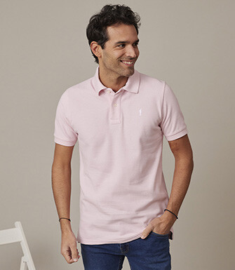 Pale Pink Men's polo shirt - ANDY II