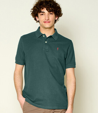 Dark Green Men's polo shirt - ANDY II