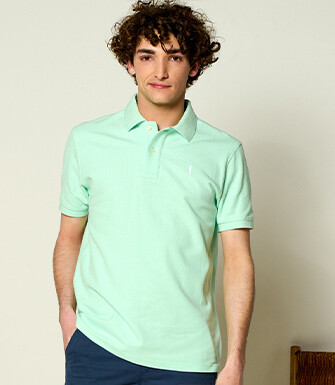 Pale Green Men's polo shirt - ANDY II