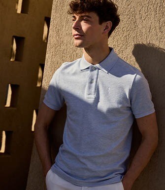 Men’s Polo Shirt - Light Blue Melange - ANDY II