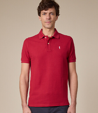 Dark Red Men's polo shirt - ANDY II