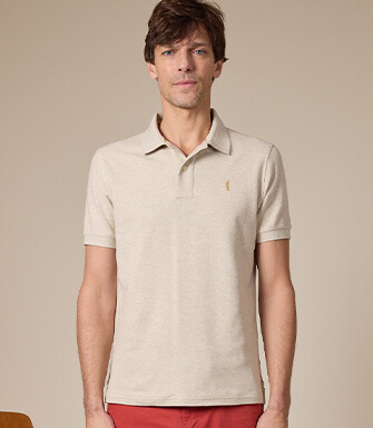 Men’s Polo Shirt Heather Beige - ANDY II