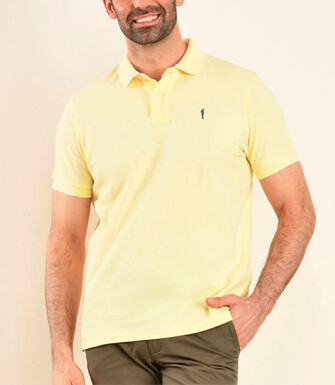 Pale Yellow Men's polo shirt - ANDY II