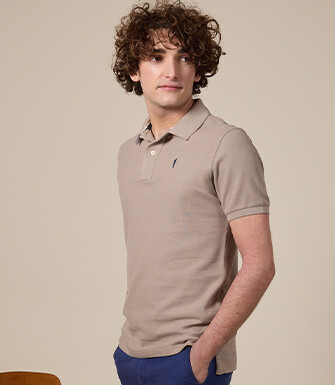 Men’s Polo Shirt Greige - ANDY II