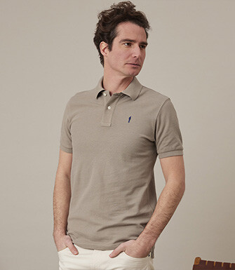 Taupe Clair Men's polo shirt - ANDY II
