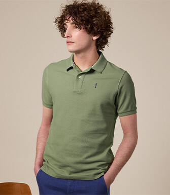 Sage Green Men's polo shirt - ANDY II