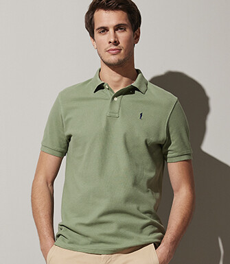 Sage Green Men's polo shirt - ANDY II
