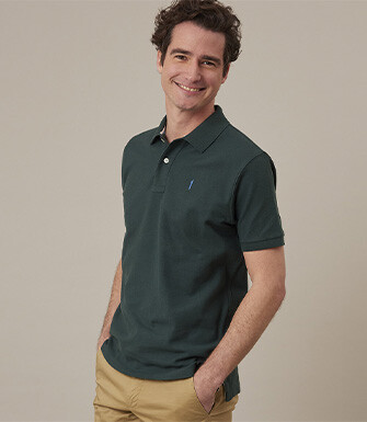 Dark Green Men's polo shirt - ANDY II