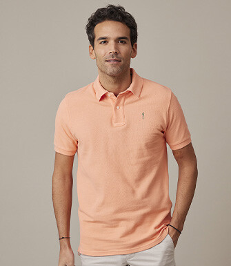 Light Coral Men's polo shirt - ANDY II