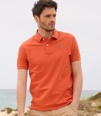 Dark Orange Men's polo shirt - ANDY II