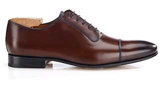 Men’s chocolate patinated leather Oxford shoes - RINGWOOD