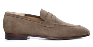 Cognac Suede penny loafers - BRIONE