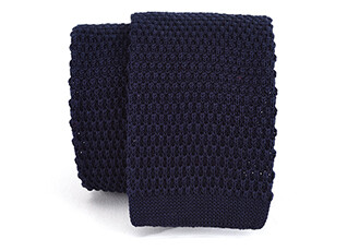 Navy Knitted Cotton Tie