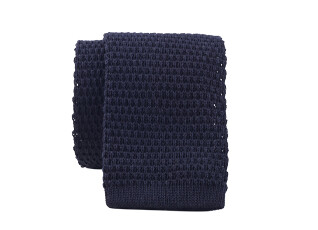 Black knitted cotton Tie