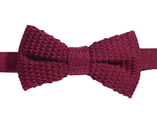 Burgundy Woolen Bow Tie