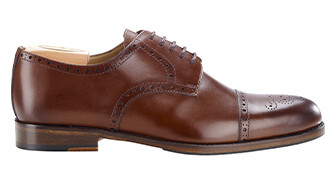 Patinated chestnut Derby Shoes - Leather outsole & rubber pad - BALDERTON PATIN