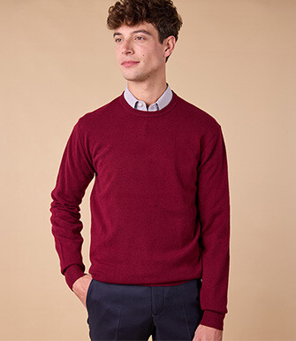 Men's wool Jumper – Burgundy - CONAN