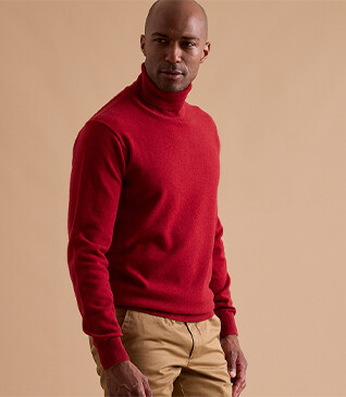 Red wool roll-neck jumper - EMERIC