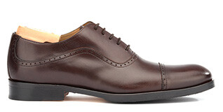 Chocolate Oxford shoes - Leather outsole & rubber pad - CORBY PATIN