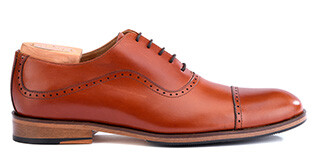 Mahogany Oxford shoes - Leather outsole & rubber pad - CORBY PATIN