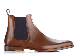 Patina Cognac Leather Chelsea Boots - BERGAME PATIN