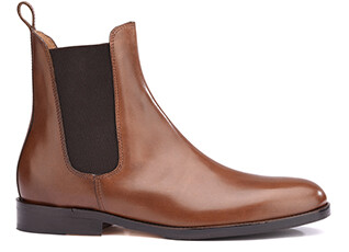 Chestnut Leather Chelsea Boots - FLAGER PATIN