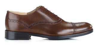 Patina Chestnut Oxford shoes - Rubber pad - HILCOTT PATIN