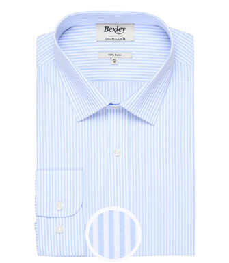 Light Blue and White striped cotton shirt - MAXIMILIEN