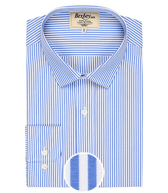 Blue and White Cotton striped shirt - MAXIMILIEN