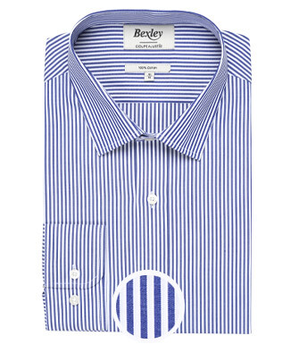 Navy and White striped cotton shirt - MAXIMILIEN