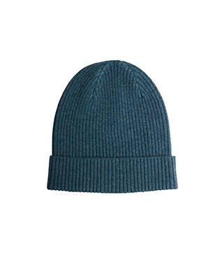 Dark Heather Green Wool Beanie Hat - BENNETH