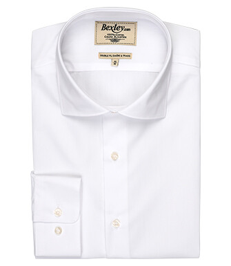 White Poplin Cotton Shirt - Italian collar - LUDOVICO CLASSIC