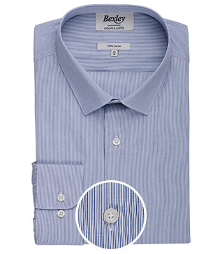 Navy shirt with white stripes - ANSELME