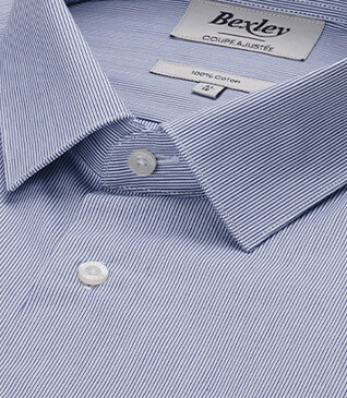 Navy shirt with white stripes - ANSELME