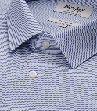Navy shirt with white stripes - ANSELME