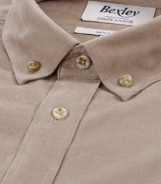 Taupe Clair Corduroy shirt - WAYNE