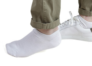 White Cotton Low Cut Socks for Men