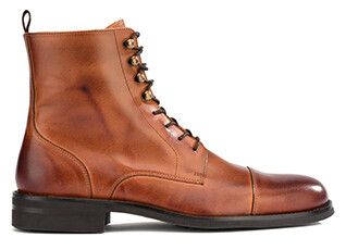 Patina Chestnut lace-up Boots Derby - ENFIELD II GOMME CITY