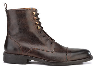 Patina Chocolate lace-up Boots Derby - ENFIELD II GOMME CITY