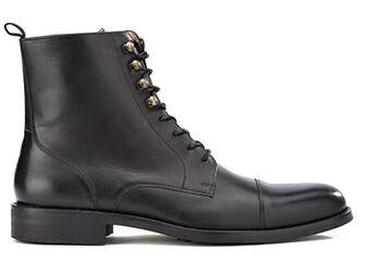 Patina Black lace-up Boots Derby - ENFIELD II GOMME CITY