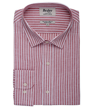 Old Pink and White cotton linen shirt - EDIBERT