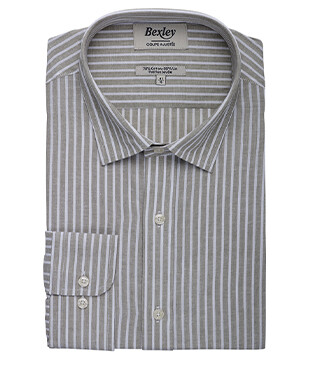 Linden Green and White Chambray cotton linen shirt - EDIBERT