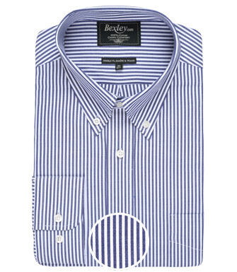 Ocean Blue and White striped shirt - KELLEN