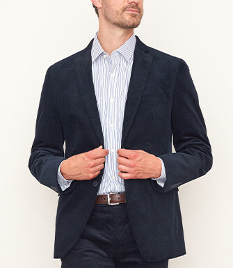 Men's Navy Suit Blazer - LÉONTILDE