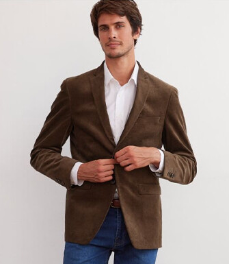 Men's Dark Taupe Suit Blazer - LÉONTILDE