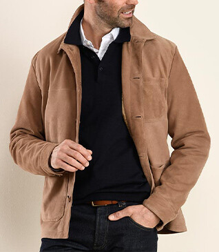 Dark Camel Leather Jacket - FAUSTIN