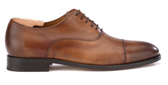 Patina Cognac Men's Oxford shoes - Leather outsole - WINFORD