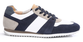 Blue Suede and White Men's Trainers - NALINGA