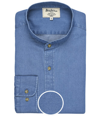 Indigo Denim shirt - Collarless - JOSEPH