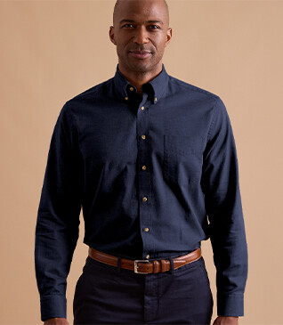 Navy Flannel shirt - Pocket - ALEXANDER